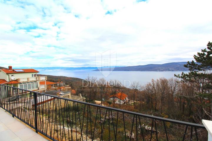 Labin, Rabac, neues Haus mit wunderschönem Blick auf das Meer