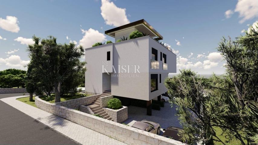 Krk - penthouse u urbanoj villi 400 m od mora