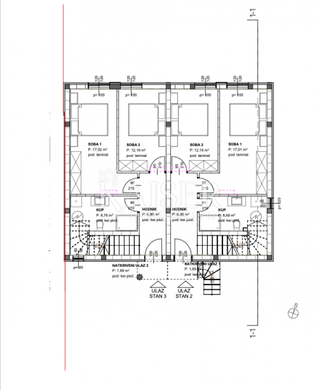 Insel Krk, Soline - Maisonette-Wohnung A, 150 m vom Meer entfernt