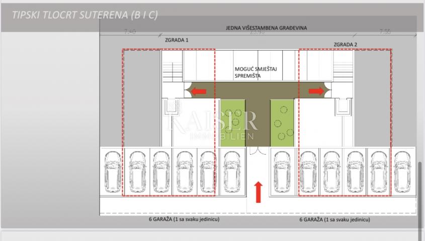 Rabac - građevinsko zemljište s projektom za 3 stambene zgrade