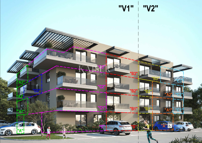 Istra, Poreč - Vabriga, stan V1-A u prizemlju 500 m od mora