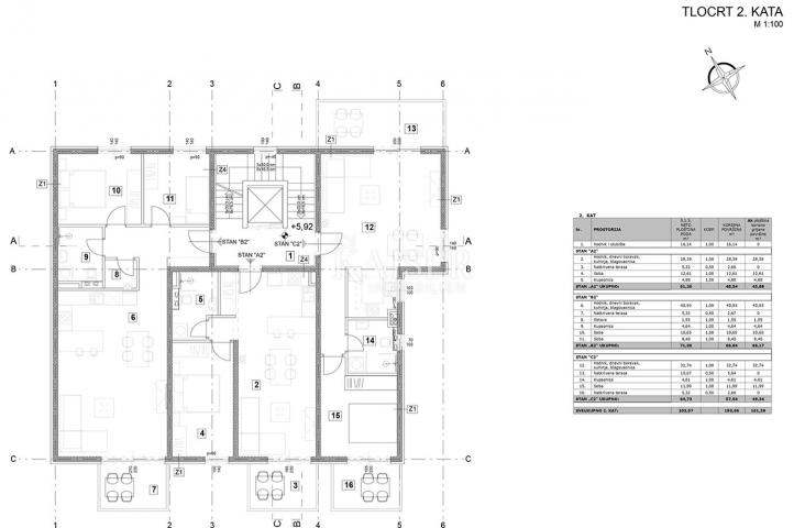 Istra, Poreč - Vabriga, stan V2-B2 u novogradnji 68, 84 m2, lift