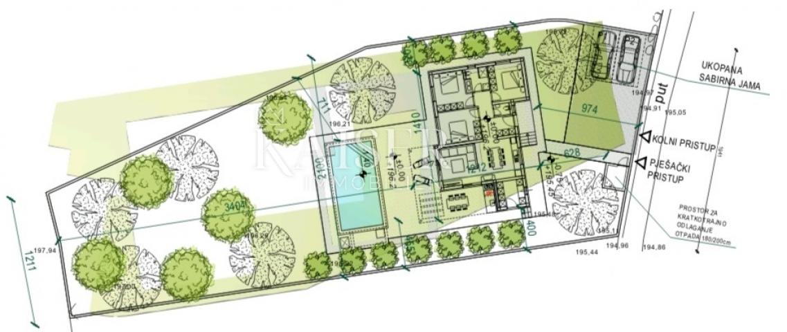 Istrien - Barban - Baugrundstück mit Projekt, 1040 m2