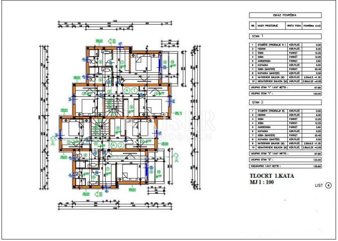 Otok Krk, okolica Vrbnika - moderno uređena dvojna kuća, 150 m2