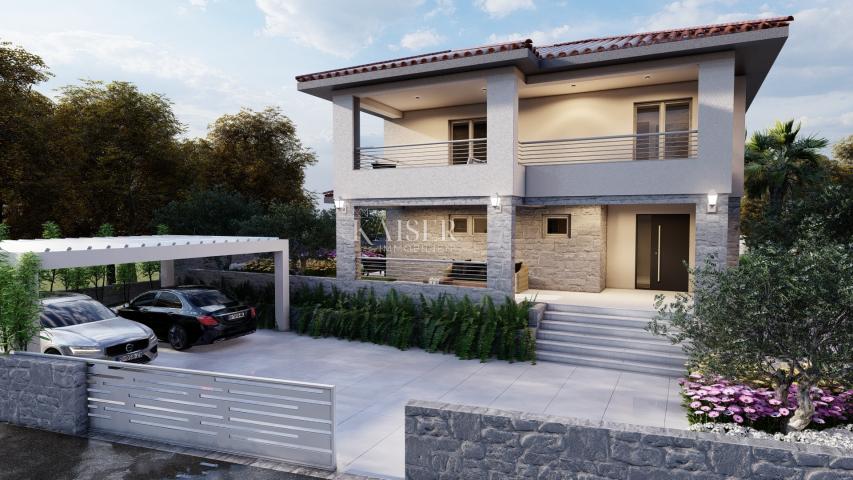 Insel Krk, Gebiet Dobrinj – exklusive Villa mit Pool, 210 m2