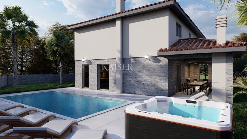 Insel Krk, Gebiet Dobrinj – exklusive Villa mit Pool, 210 m2