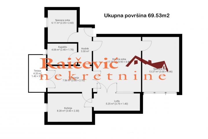 RAKOVICA LABUDOVO BRDO 70m2 , 2L , 135000e