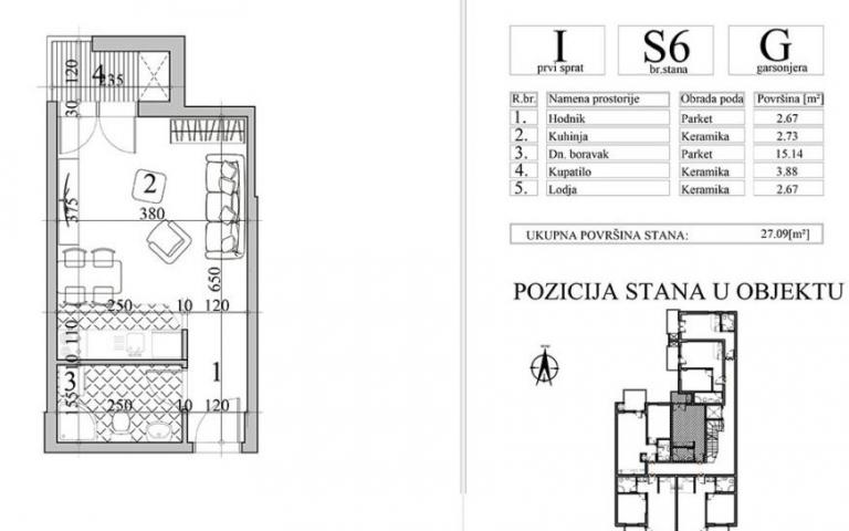 NOVI SAD - NOVA DETELINARA - 27. 09 m2