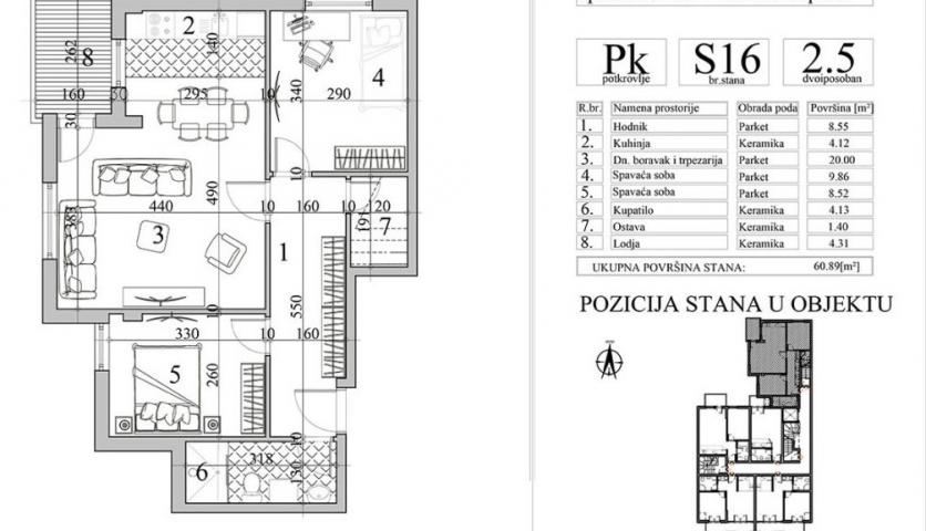 NOVI SAD - NOVA DETELINARA - 60. 89 m2