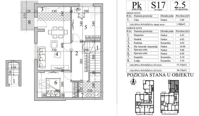 NOVI SAD - NOVA DETELINARA - 57. 53 m2