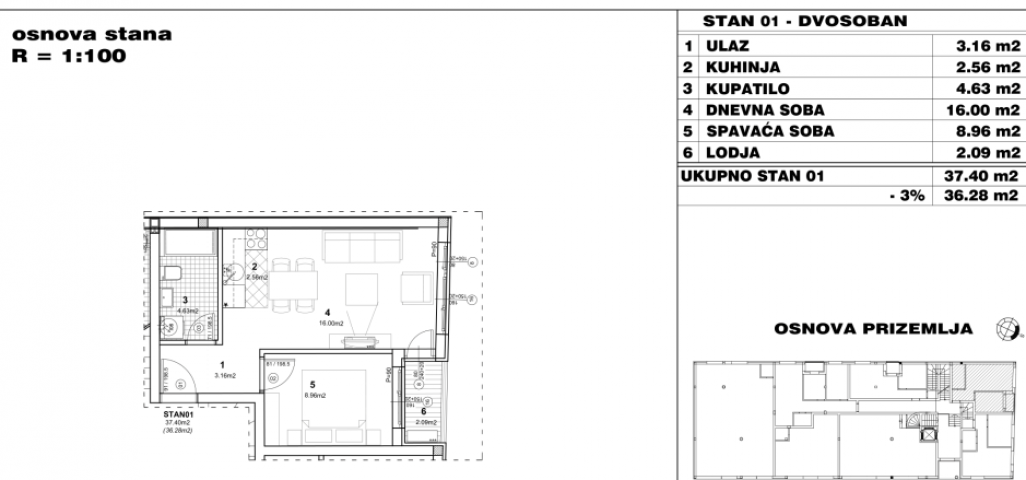 NOVI SAD - NOVO NASELJE - 36. 28 m2