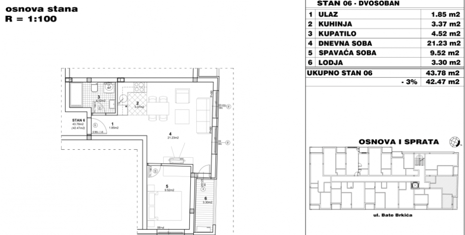 NOVI SAD - NOVO NASELJE - 42. 47 m2