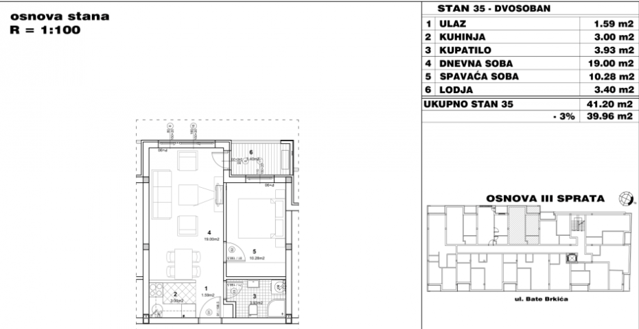 NOVI SAD - NOVO NASELJE - 39. 96 m2