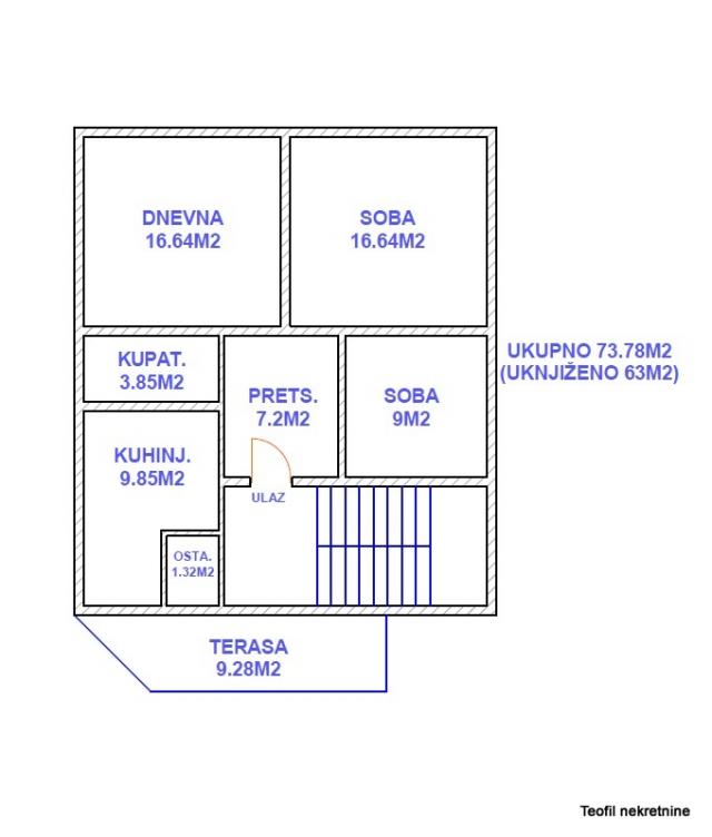 ZEMUN BATAJNICA 76m2 , (T) , 129200e