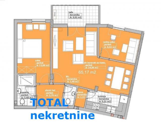 3 Trosoban stan PETROVARADIN, 140590€