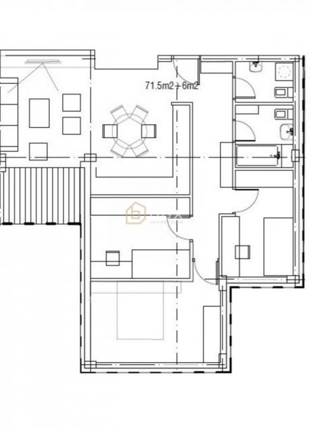 Troiposoban stan, 78m2, Centar