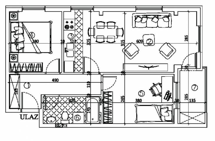 DETELINARA, 58 m2, Trosoban sa pdv