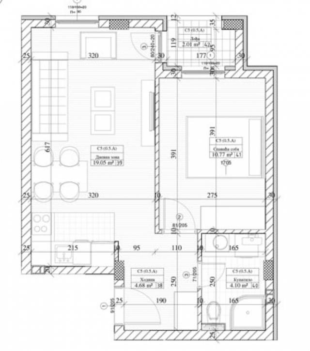 BULEVAR EVROPE, 41 m2, 98700€