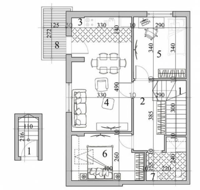 SAJMISTE, 58 m2, DVOIPOSOBAN