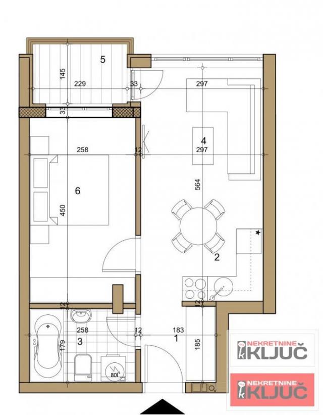 TELEP - LIMAN 4, 41m2, Dvosoban sa PDV