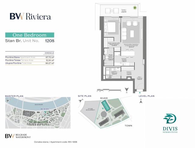 BW Riviera, studio sa pogledom na reku, 2. 0, 80m2