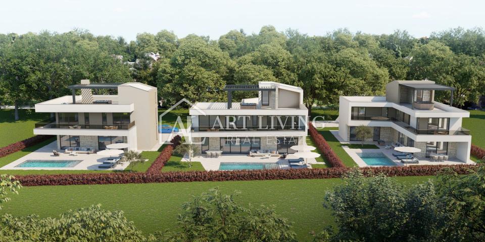 Poreč-Umgebung, Luxusvilla mit Pool in einem Neubau 2,7 km vom Meer entfernt