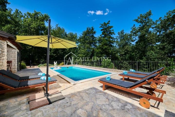 Buje-surroundings, stone villa in the Istrian style with a swimming pool and a large garden