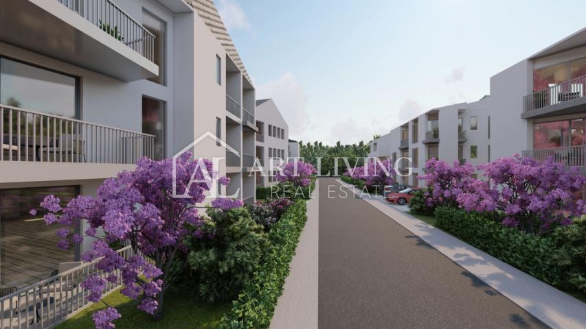 Umag-surroundings, two-room modern apartment under construction 300 m from the sea