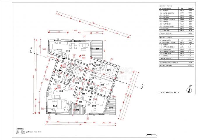 Umag - Umgebung, Neubau, Wohnung im 1. Stock, 300 m vom Meer entfernt