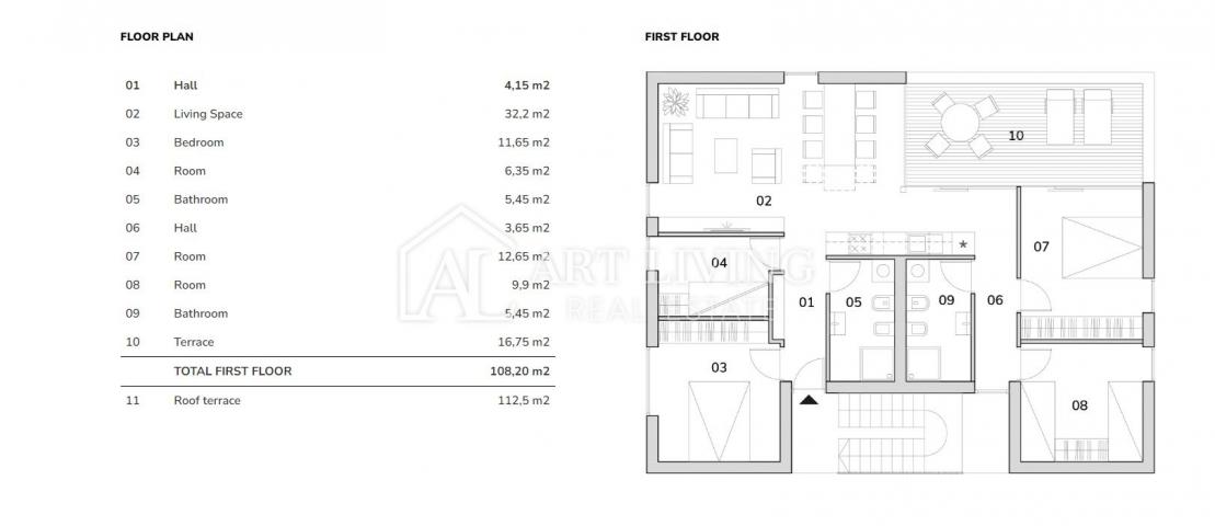 ISTRIEN, NOVIGRAD - UMGEBUNG - Luxuriöses Apartment mit großzügiger Dachterrasse, nur 300 m vom Meer