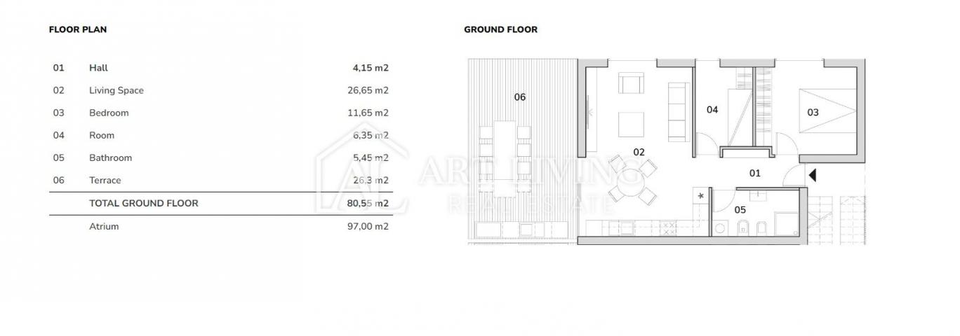 ISTRIEN, NOVIGRAD - UMGEBUNG - Luxuriöse Wohnung im Erdgeschoss mit Garten in TOP-Lage, 300 m vom Me