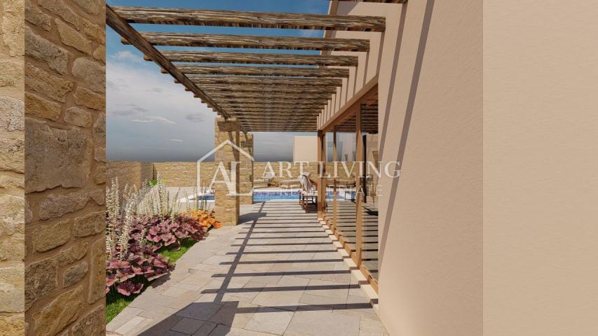 Istria, Novigrad, surroundings - modern semi-detached house with swimming pool