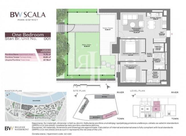 BW Scala, Beograd na vodi , Bulevar Vudroa Vilsona 3. 0, 140m2 jedinstven stan sa dvorištem