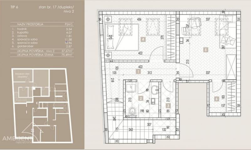 DIREKTNA PRODAJA ODLIČAN NOV STAN, DUPLEX 2. 5