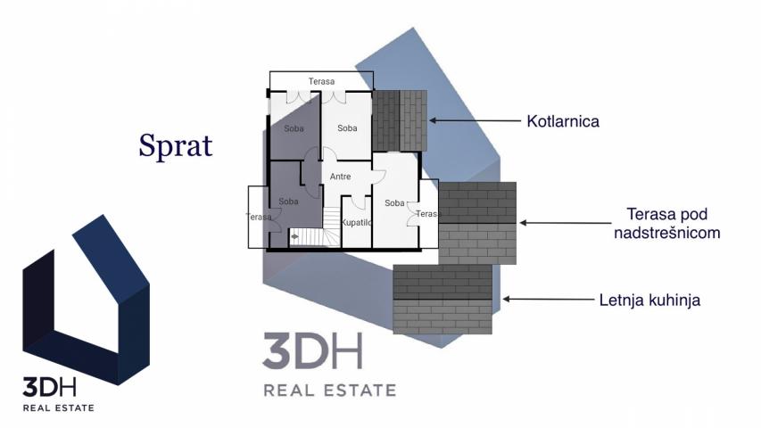 Kuća 200m2, 5. 0 sa 4 terase i placem 7, 3 A