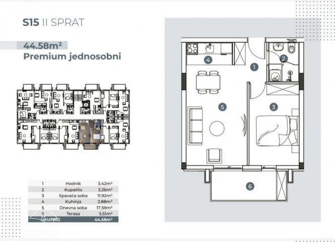 JEDNOSOBAN - DIREKTNA PRODAJA - EKSKLUZIVNA NOVOGRADNJA U BANJI VRDNIK