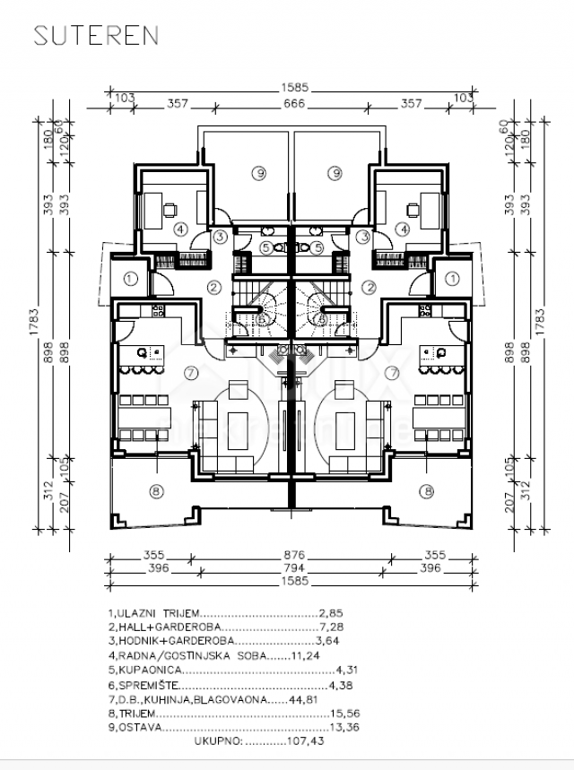 RIJEKA, KOSTRENA – ekskluzivna duplex vila s infinity bazenom, garažom, vrtom, panoramskim pogledom 