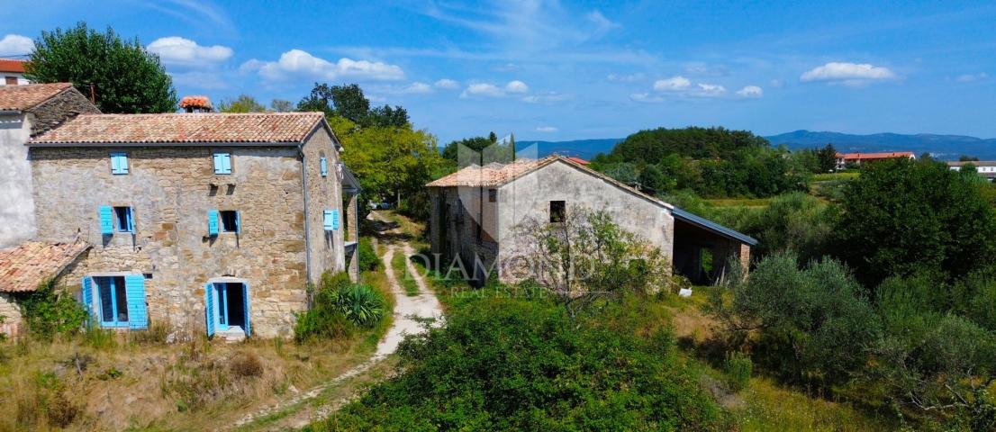 Cerovlje, surroundings, two stone houses with a beautiful view