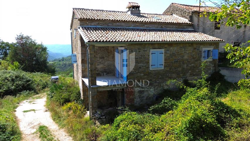 Cerovlje, surroundings, two stone houses with a beautiful view