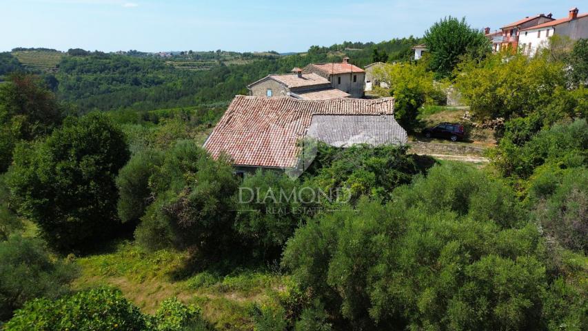 Cerovlje, surroundings, two stone houses with a beautiful view