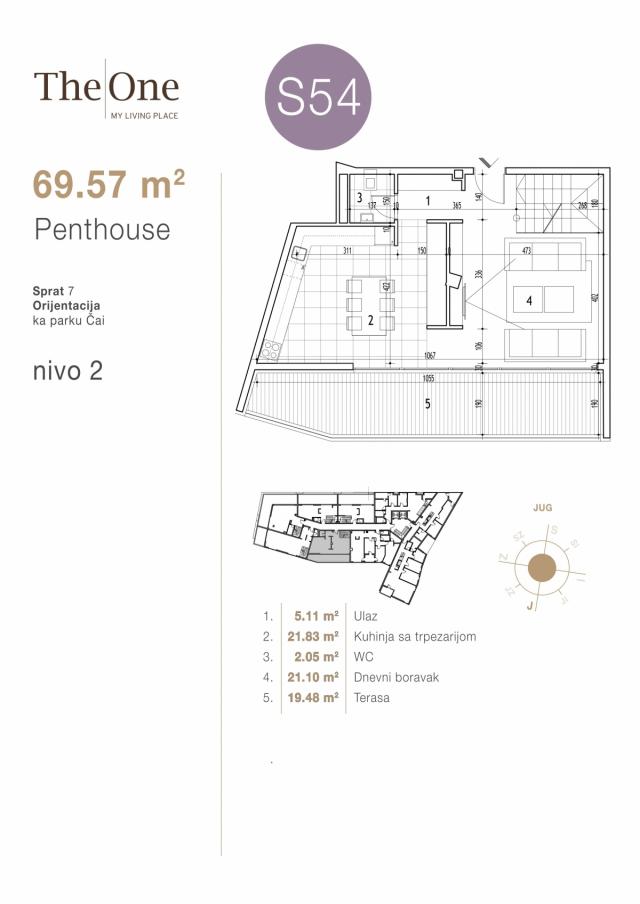 Penthouse 3 nivoa 214. 33m2 - Direktno od investitora!