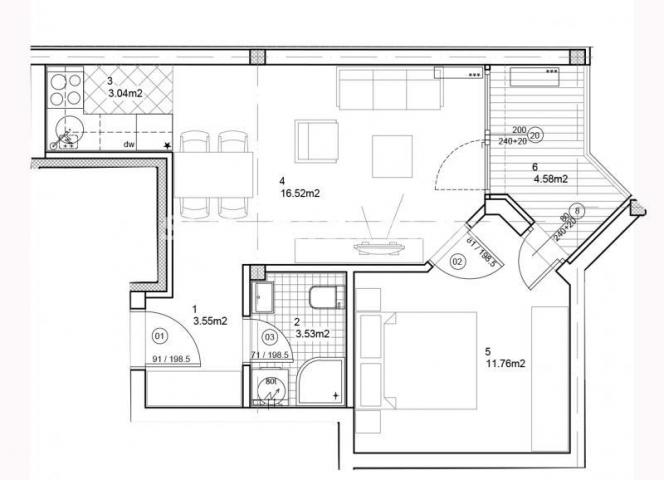 DVOSOBAN  43M2- IZGRADNJA