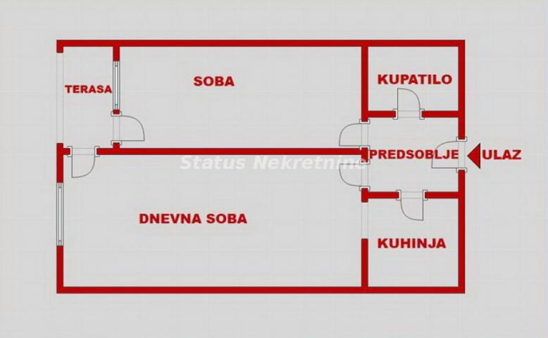 Bulevar Evrope-Odmah Useljiv Dvosoban stan 47 m2 sa Lepom Terasom-065/385 8880