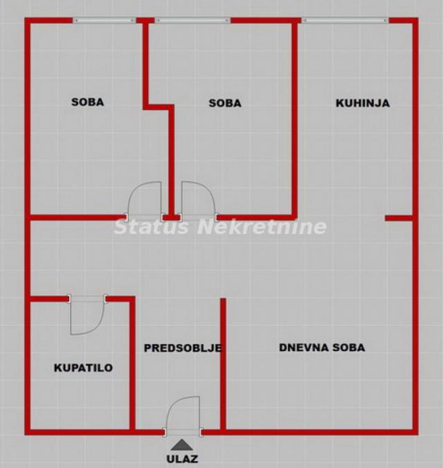 Novo Naselje-Dvoiposoban stan 60 m2-065/385 8880