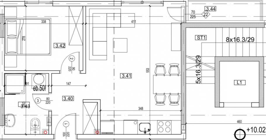 Dvosoban stan u Novim Banovcima, 43. 6m2