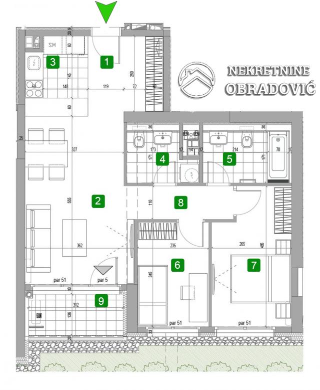 VOZDOVE KAPIJE - LUX NOVOGRADNJA 3. 0 STAN SA GARAZOM