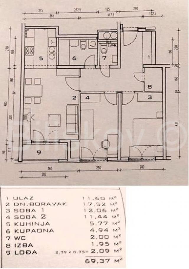 Prodaja, Zagreb, Špansko, trosoban stan, loggia, dizalo