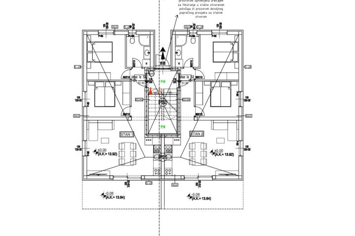 Trogir, Seget Donji, dvosoban stan u prizemlju neto korisne površine 66, 75 m2 – S1