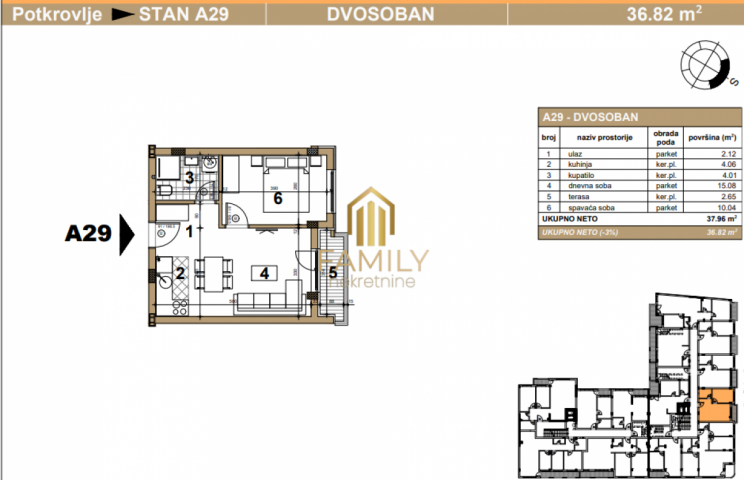 Četvorosoban stan, Podbara, 98m2, povrat PDV-a