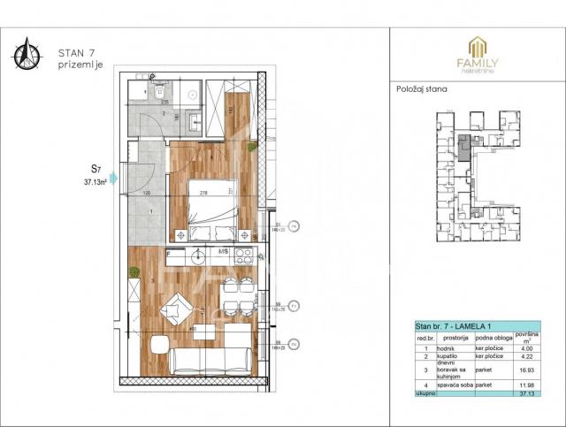 Novogradnja - Sajmište, trosoban stan 62. 07 m2